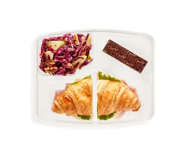 HAM AND CHEESE CROISSANT IN A MEAL BOX