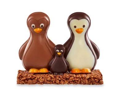 FAMILLE DE PINGOUINS EN CHOCOLAT