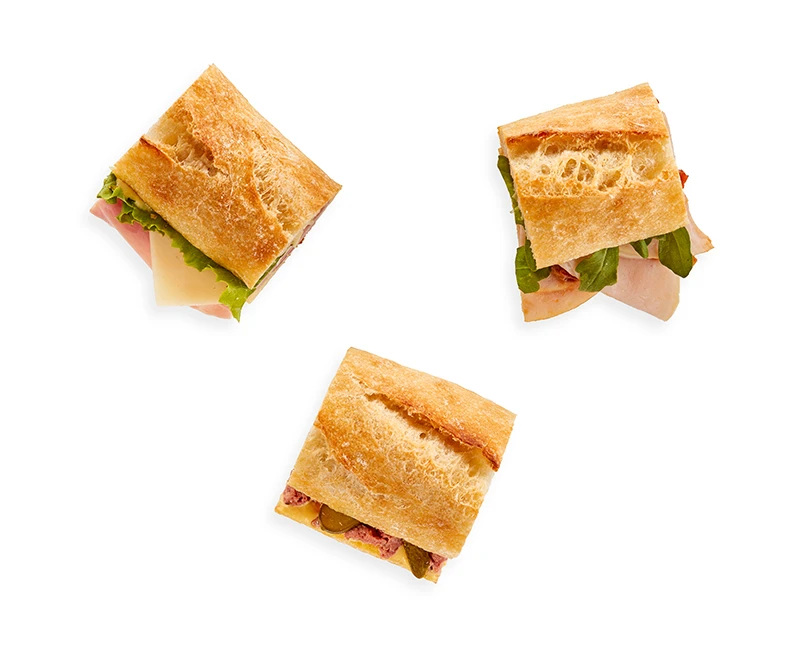 SANDWICHES ON SLICED BAGUETTE