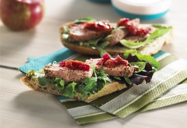 Open-Faced pâté de campagne old-style mustard and shallots Sandwiches